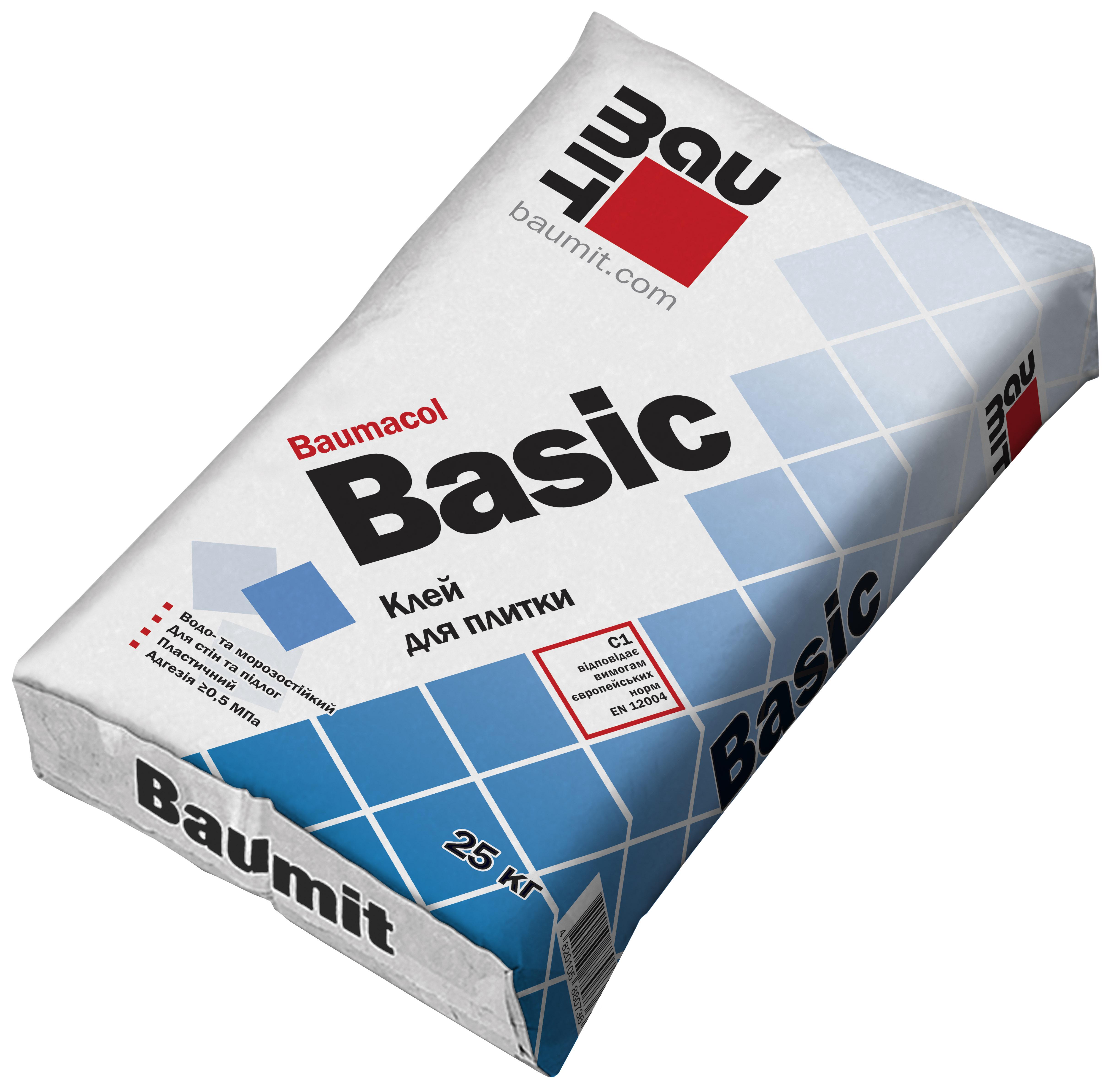 Клей для плитки Baumit Basic цементний 25 кг