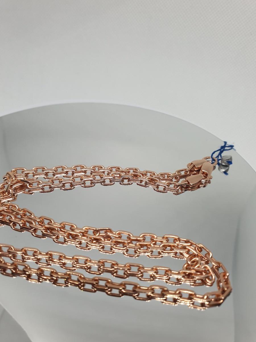 Цепочка Серебряная Якорное плетение позолота 55 см (2410п-55)
