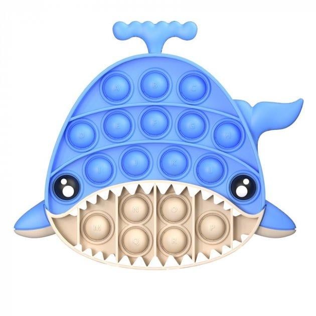 Сенсорна силіконова іграшка пупирка антистрес Поп Іт Фіджет Кит Блакитний