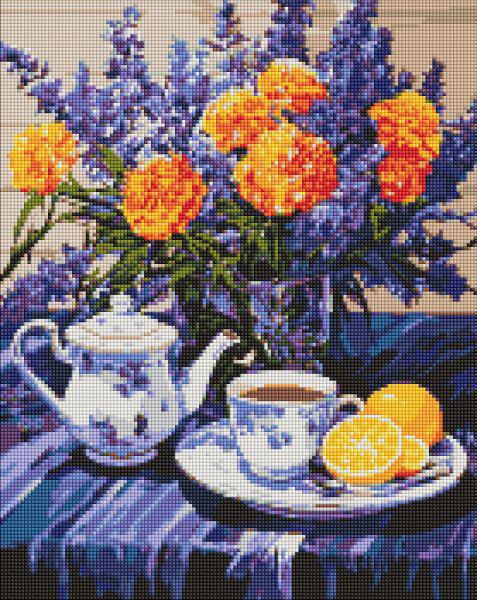 Алмазная мозаика Ideyka Лавандовая гармония с голограммными стразами AB 40x50 см (Id-AMO7979)