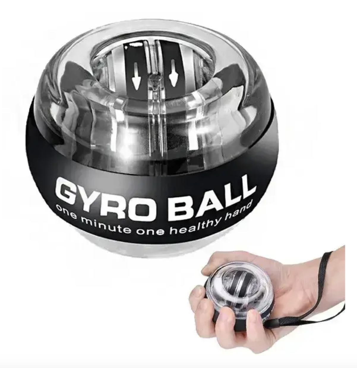 Тренажер для зап'ястя Powerball Gyro Ball для кистей рук Black (25653663) - фото 2 Тренажер для зап'ястя Powerball Gyro Ball для кистей рук Black (25653663) - фото 2
