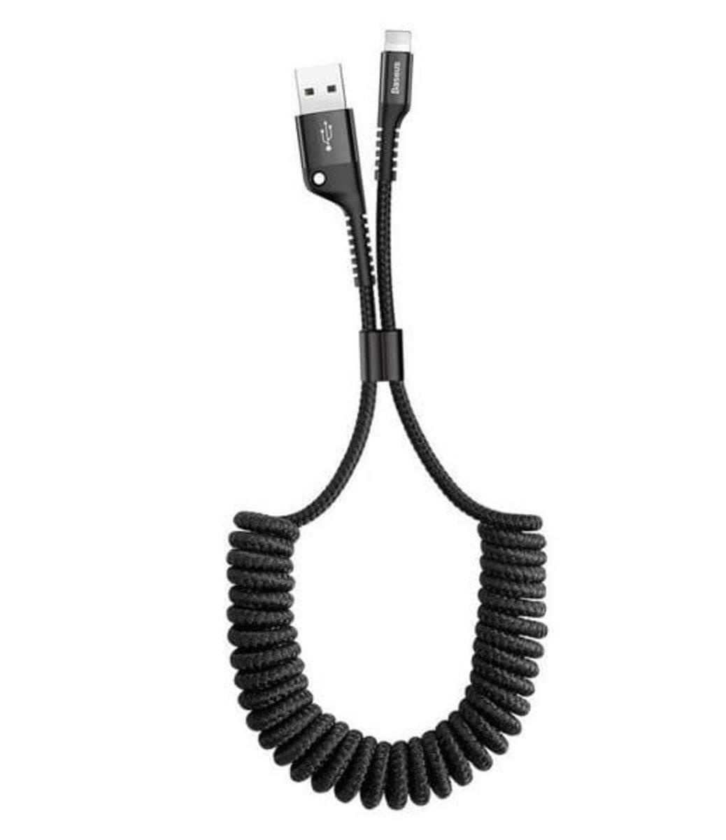 Кабель Baseus Fish eye Spring Data Cable Lightning 1 м Black