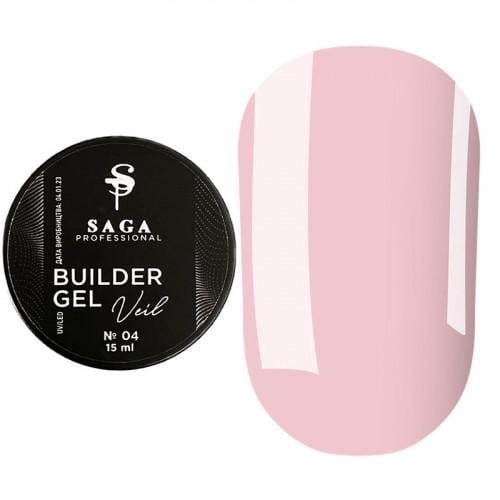 Гель для наращивания Saga Builder Veil Gel №04 15 мл Нежно-розовый