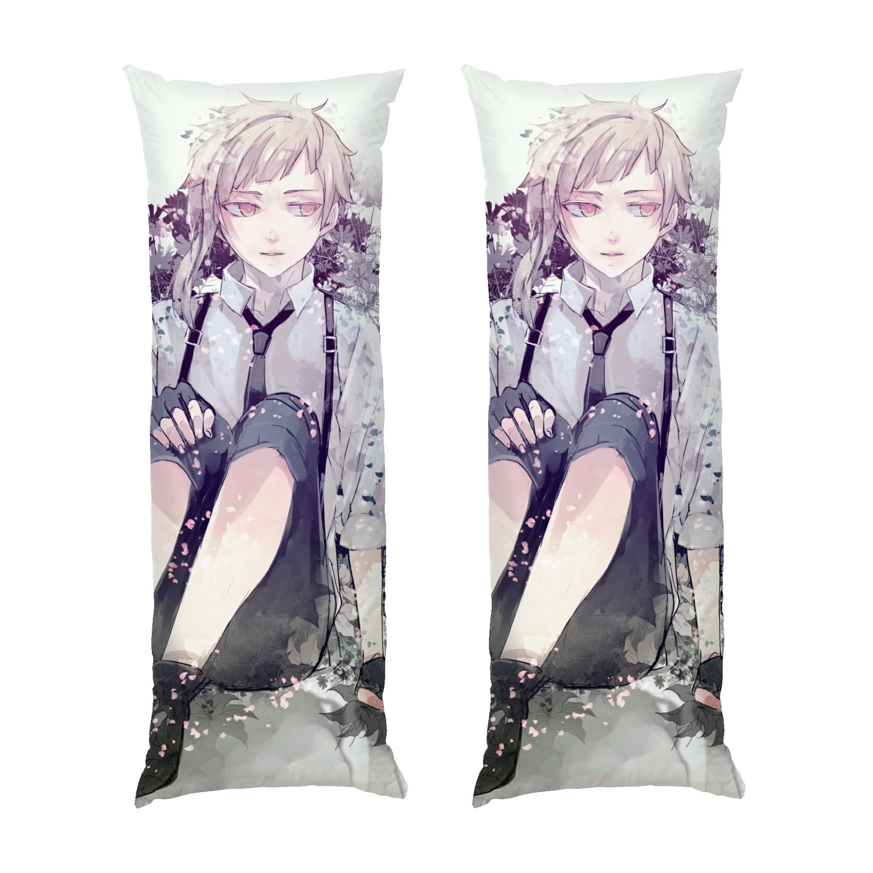 Подушка дакимакура Nakajima Atsushi on a white background Bungo Stray Dogs габардин 150х50 см (113359-3)
