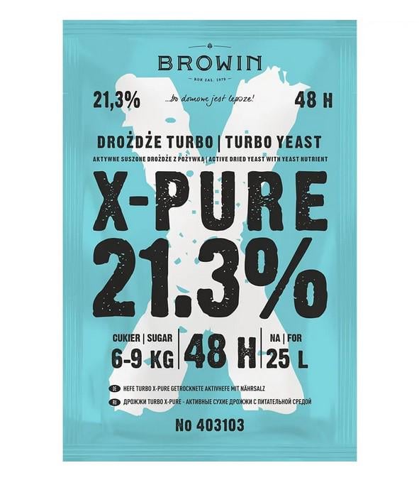 Турбо дріжджі Browin X-Pure 21 3% 48 год. 135 г (ПР 403103) - фото 1