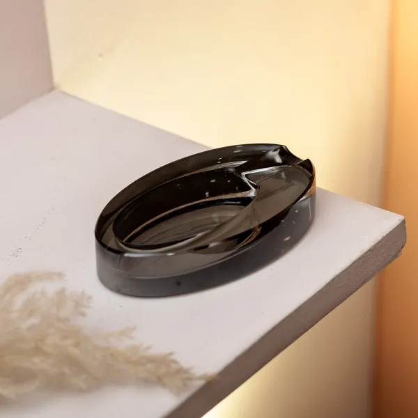 Попільничка скляна CIGARLOONG овальна Сірий - фото 4 Попільничка скляна CIGARLOONG овальна Сірий - фото 4