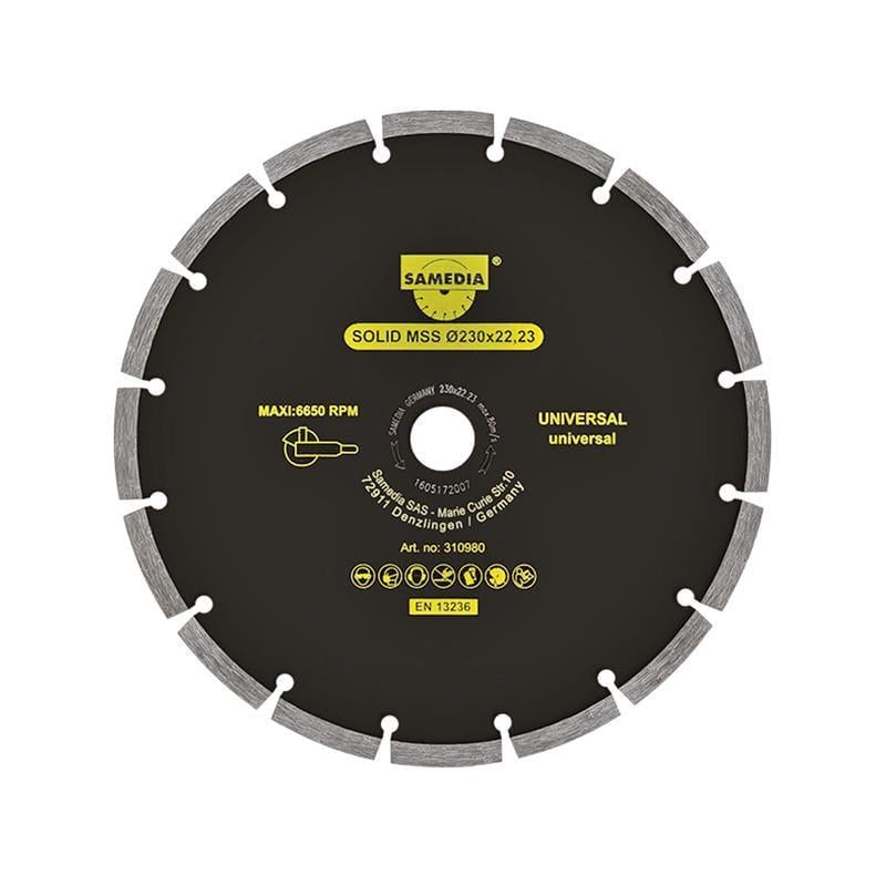 Диск алмазный отрезной Samedia MSS 125x2,3x22,2 мм сегментный по бетону/камню/кирпичу/граниту (INKRUM00ST1252022S)