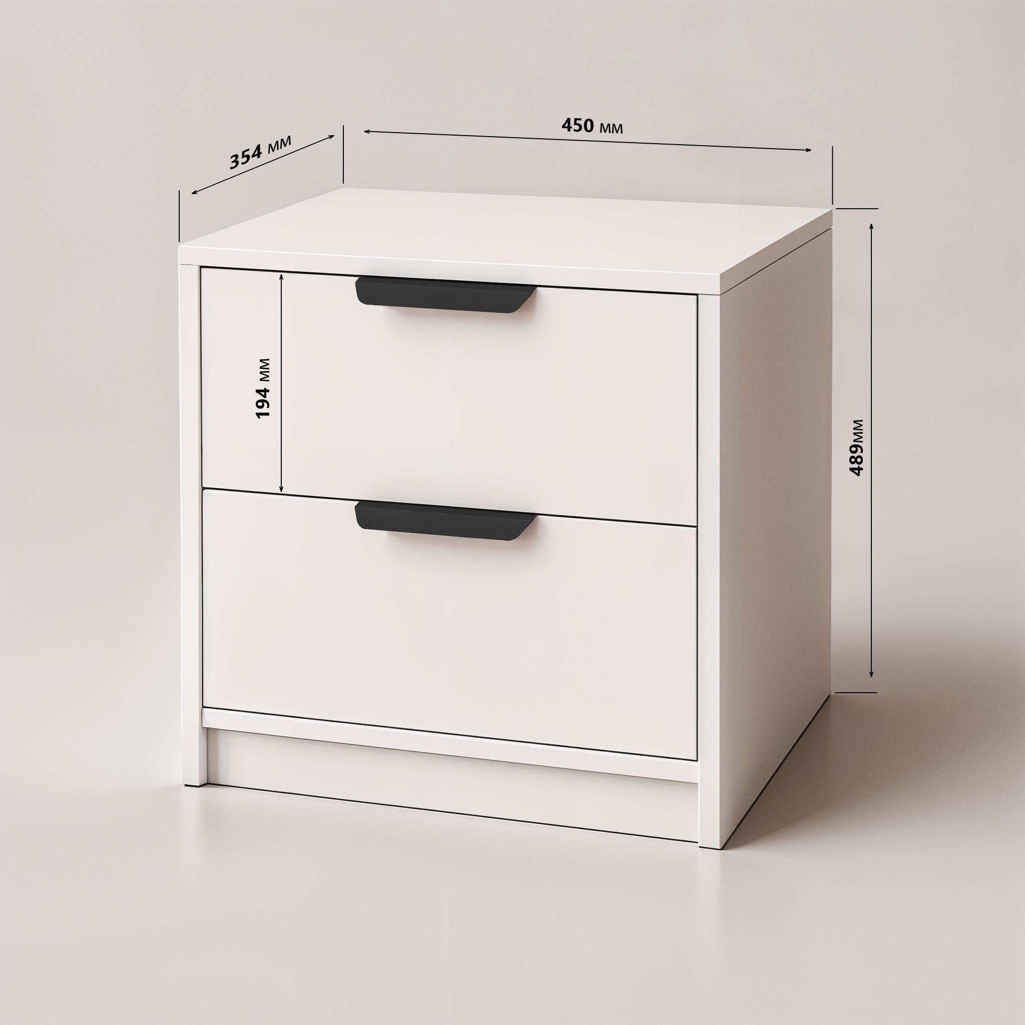 Тумба прикроватная FT-3 450х354х489 мм Белый/Бетон - фото 5