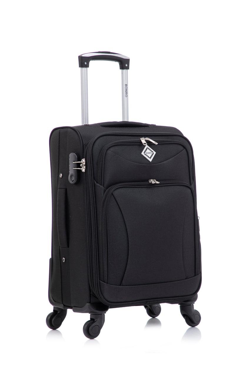 Чемодан Bonro Tourist 4 колеса невеликий Чорний (2199)
