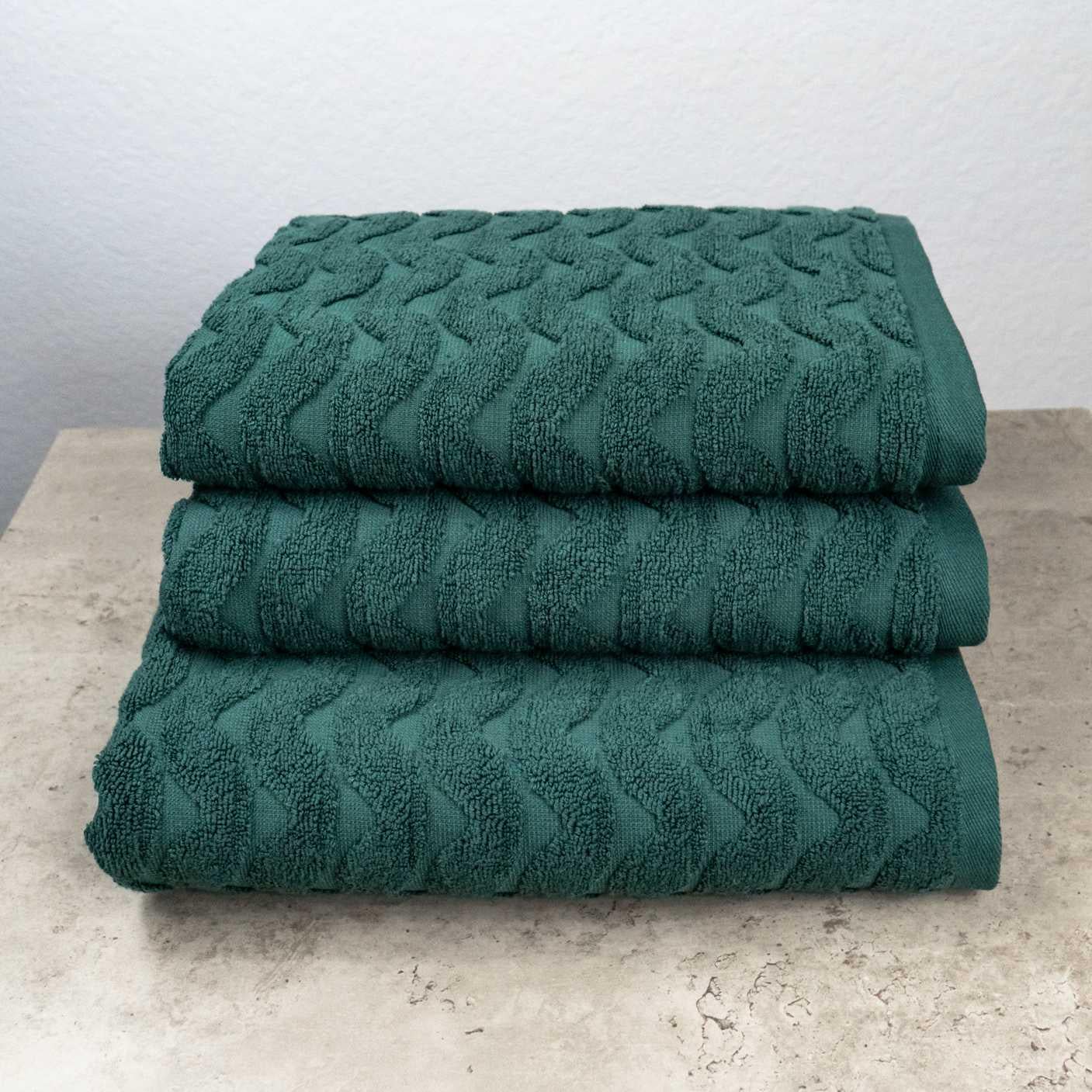 Комплект полотенец GM Textile Волна жаккардовые 3 шт. Зеленый (500-k-wave-green) Комплект полотенец GM Textile Волна жаккардовые 3 шт. Зеленый (500-k-wave-green)