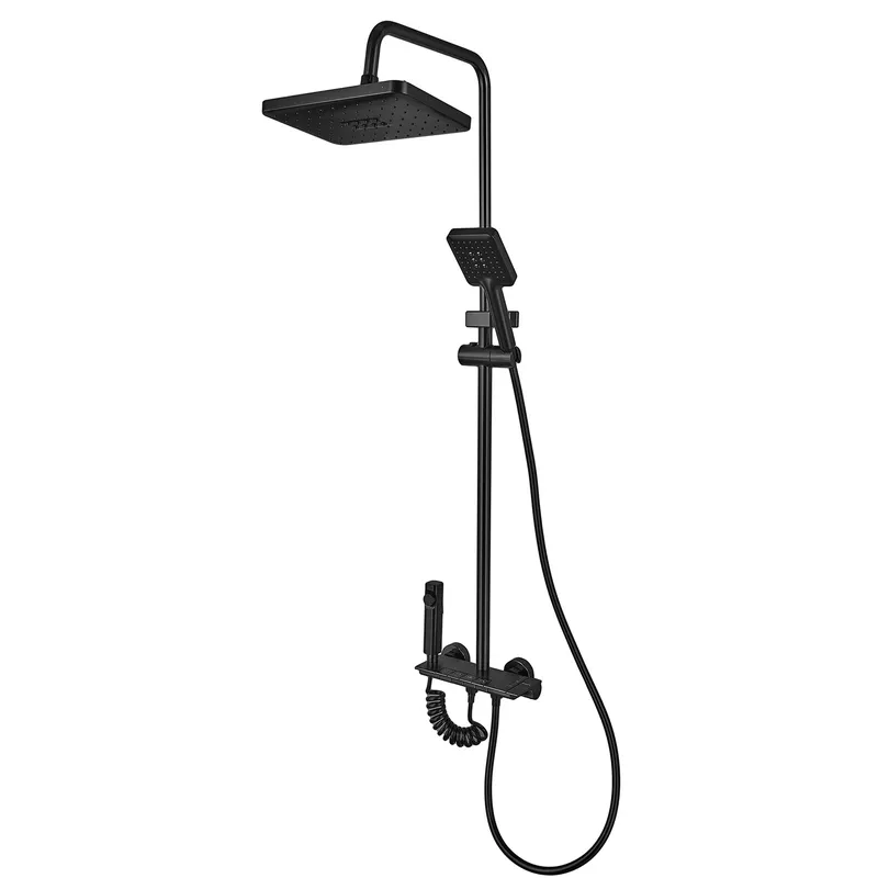 Душевая колонна Armata BCT-009-J со смесителем с кнопочным переключателем 4 режима Black (CH6510)