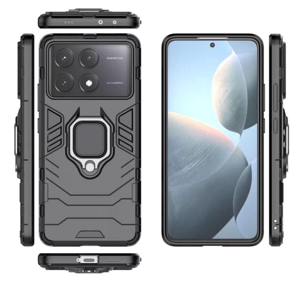 Чохол бампер Primolux Ring Armor для Xiaomi Redmi K70E / Poco X6 Pro - Black - фото 4 Чохол бампер Primolux Ring Armor для Xiaomi Redmi K70E / Poco X6 Pro - Black - фото 4