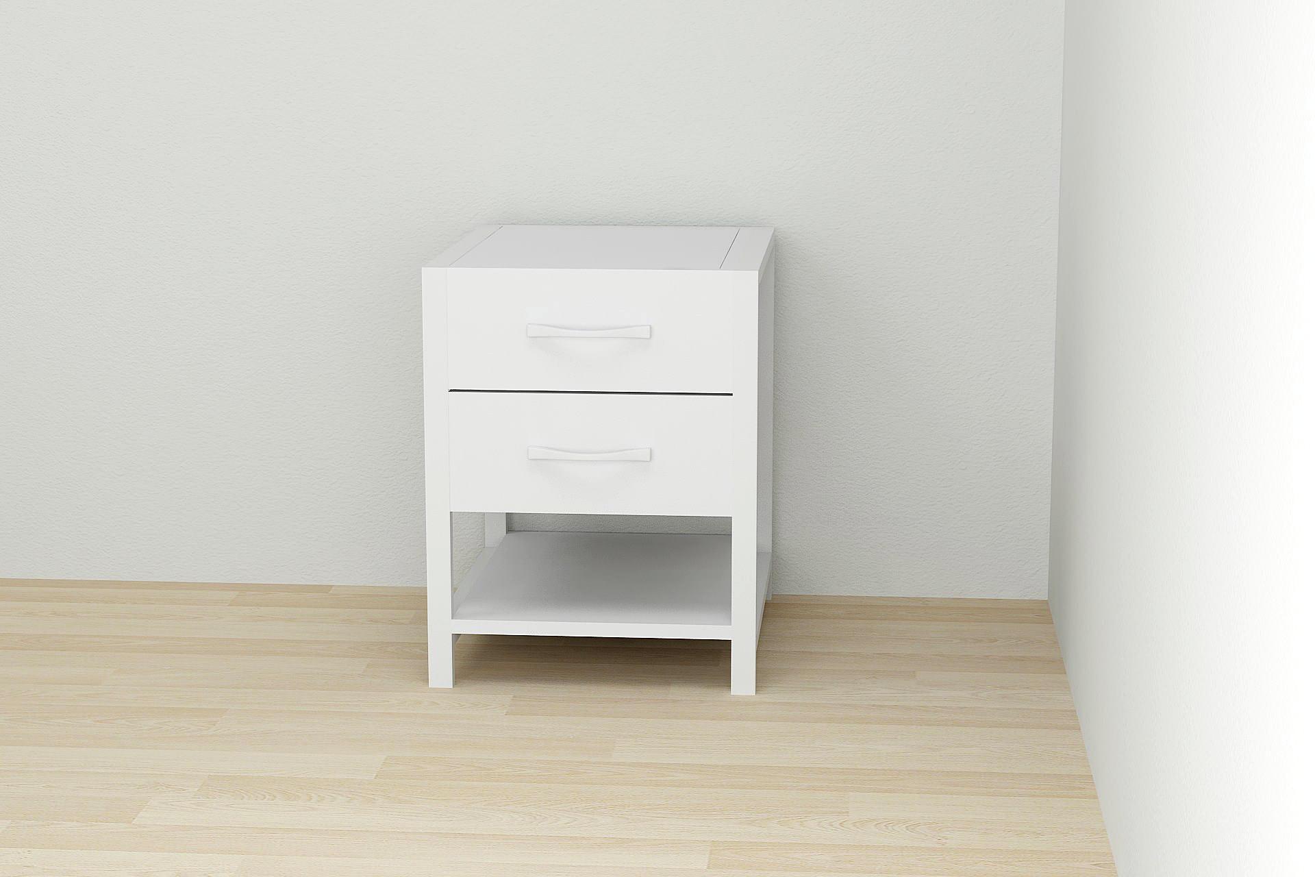 Тумба универсальная Ferrum-decor Вивьен 2/1 ДСП 16 мм 50x41x40 см Белый (FRD-104176)