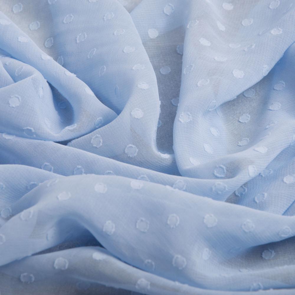 Ткань плательная шифон жаккард блакитна