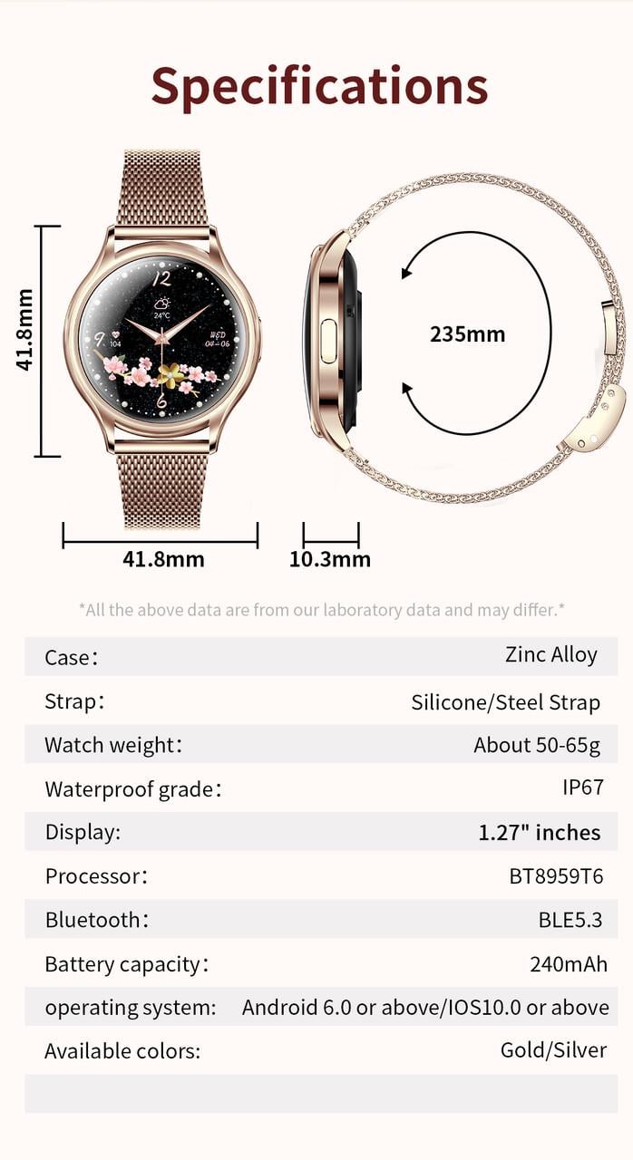 Смарт-часы женские Smart Watch MIRABELLE Android с датчиком сердечного ритма - фото 9