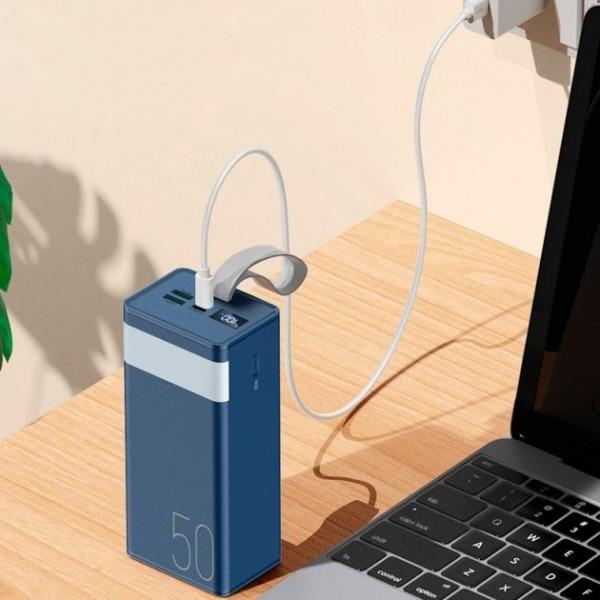 Повербанк с фонариком Remax Chinen RPP-321 50000 mAh 22,5 Вт Type-C 2USB Blue (1754800069) - фото 2 Повербанк с фонариком Remax Chinen RPP-321 50000 mAh 22,5 Вт Type-C 2USB Blue (1754800069) - фото 2