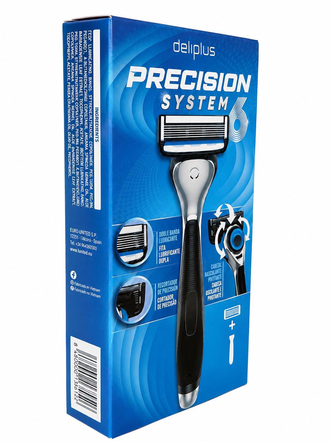 Бритва Deliplus Precision System 6 - 6 лезвий для максимально гладкого бритья