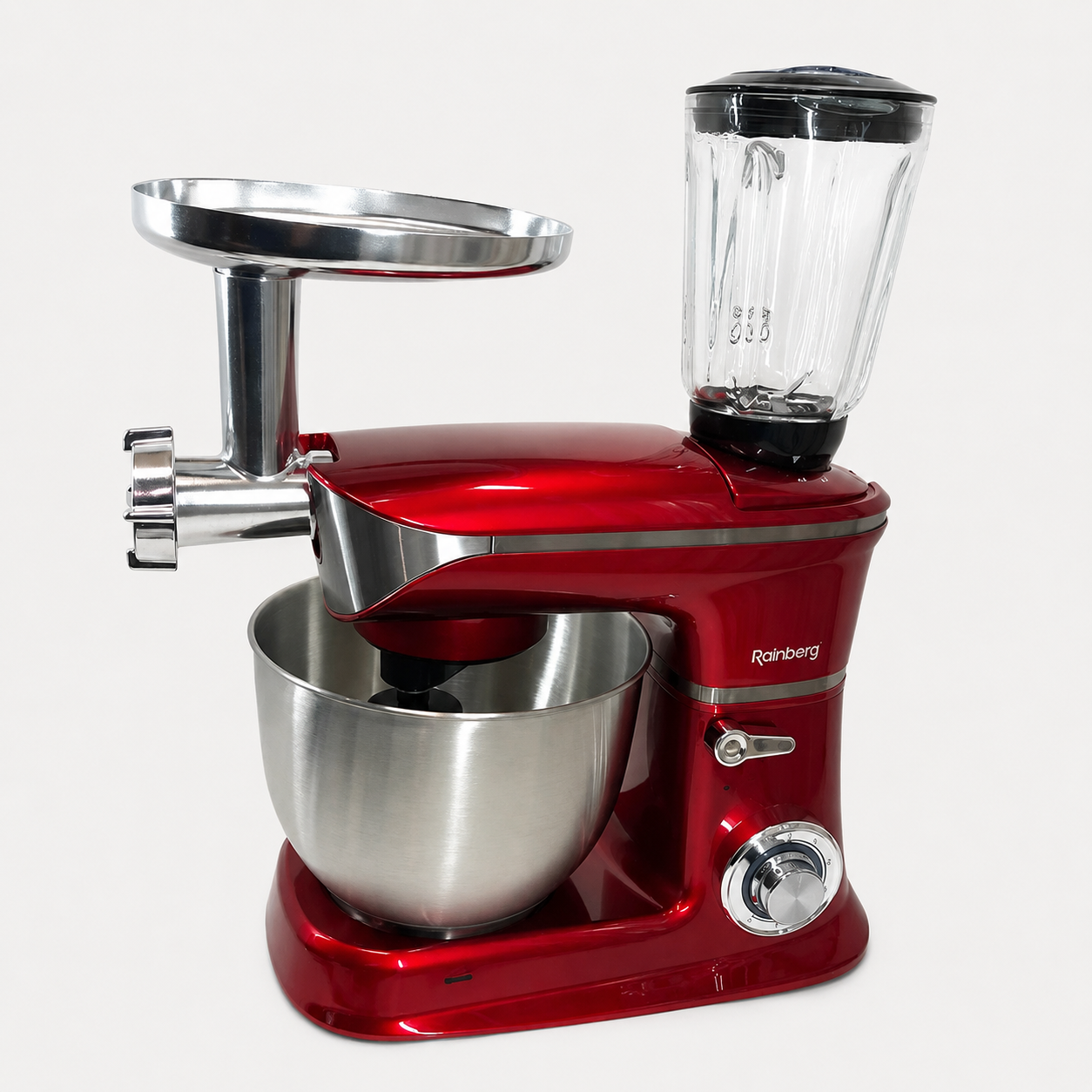 Кухонный комбайн Rainberg RB-8080 3в1 с блендером и мясорубкой и чашей 5 л 4200 Вт Красный (35549320)
