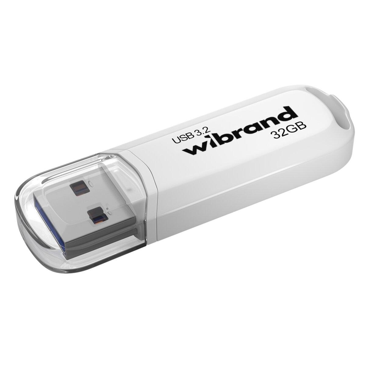 Флеш-пам'ять USB пластиковий брелок з ковпачком Wibrand WI3.2/MA32P10W USB 3.2 Gen1 Marten 32 Gb White (602176)