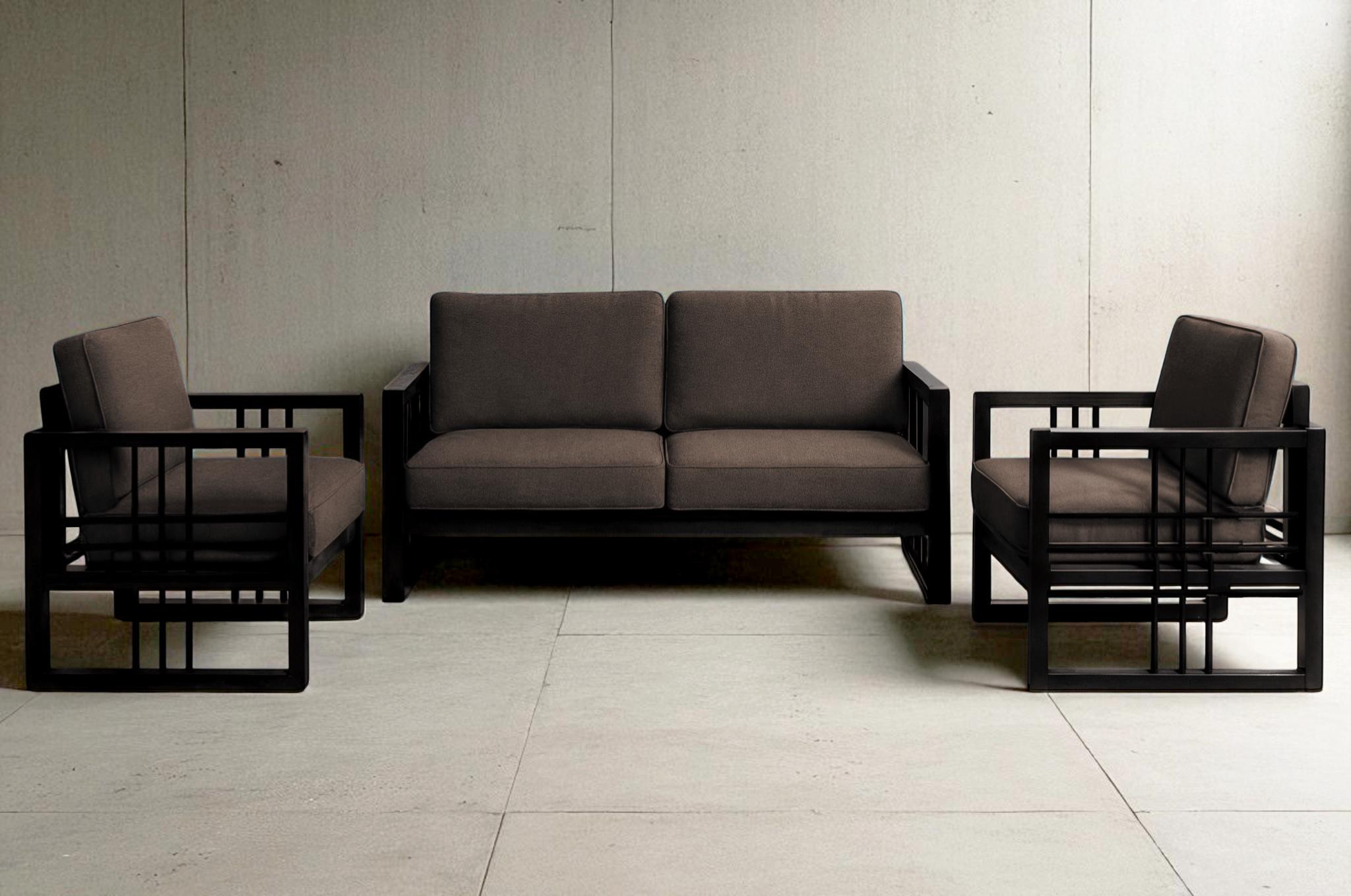 Комплект садовой мебели металлической ТОБІ ШО Вердон/S12 с подушками рогожка 750х1300х700 мм Коричневый/08 (28265765)