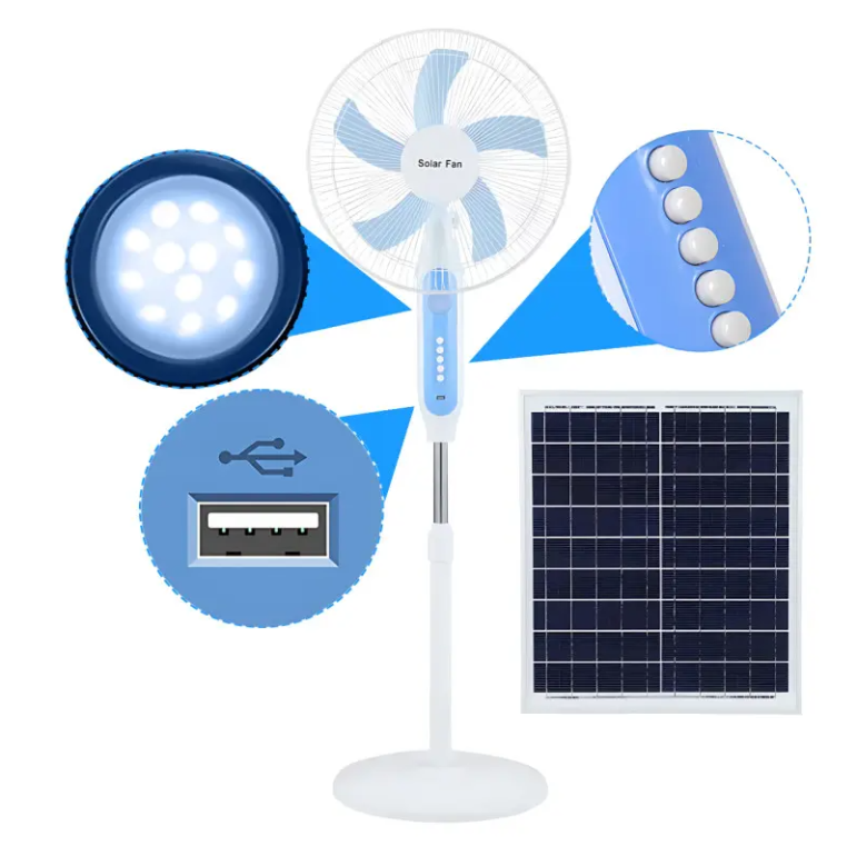 Вентилятор підлоговий MNJ-168 з сонячною панеллю (45822-MNJ-168_2215) - фото 4