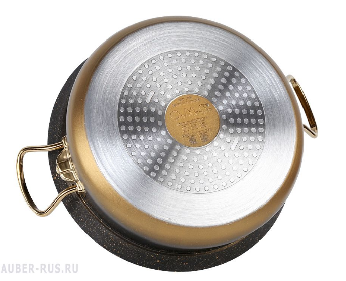 Набор посуды OMS с антипригарным покрытием для индукции 7 предметов Gold (3044-ind-gold) - фото 2 Набор посуды OMS с антипригарным покрытием для индукции 7 предметов Gold (3044-ind-gold) - фото 2