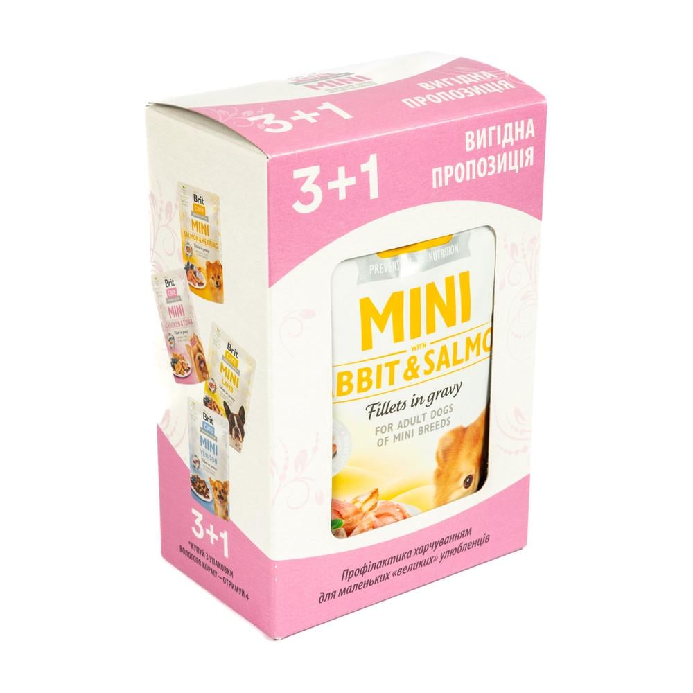 Корм влажный Brit CARE Mini микс для взрослых собак 3+1 (2700000051719)
