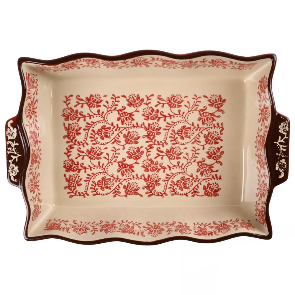 Форма для запікання керамічна Ornament прямокутна 7,5 л 39,5х25,5х7,5 см (30315095) - фото 2 Форма для запікання керамічна Ornament прямокутна 7,5 л 39,5х25,5х7,5 см (30315095) - фото 2