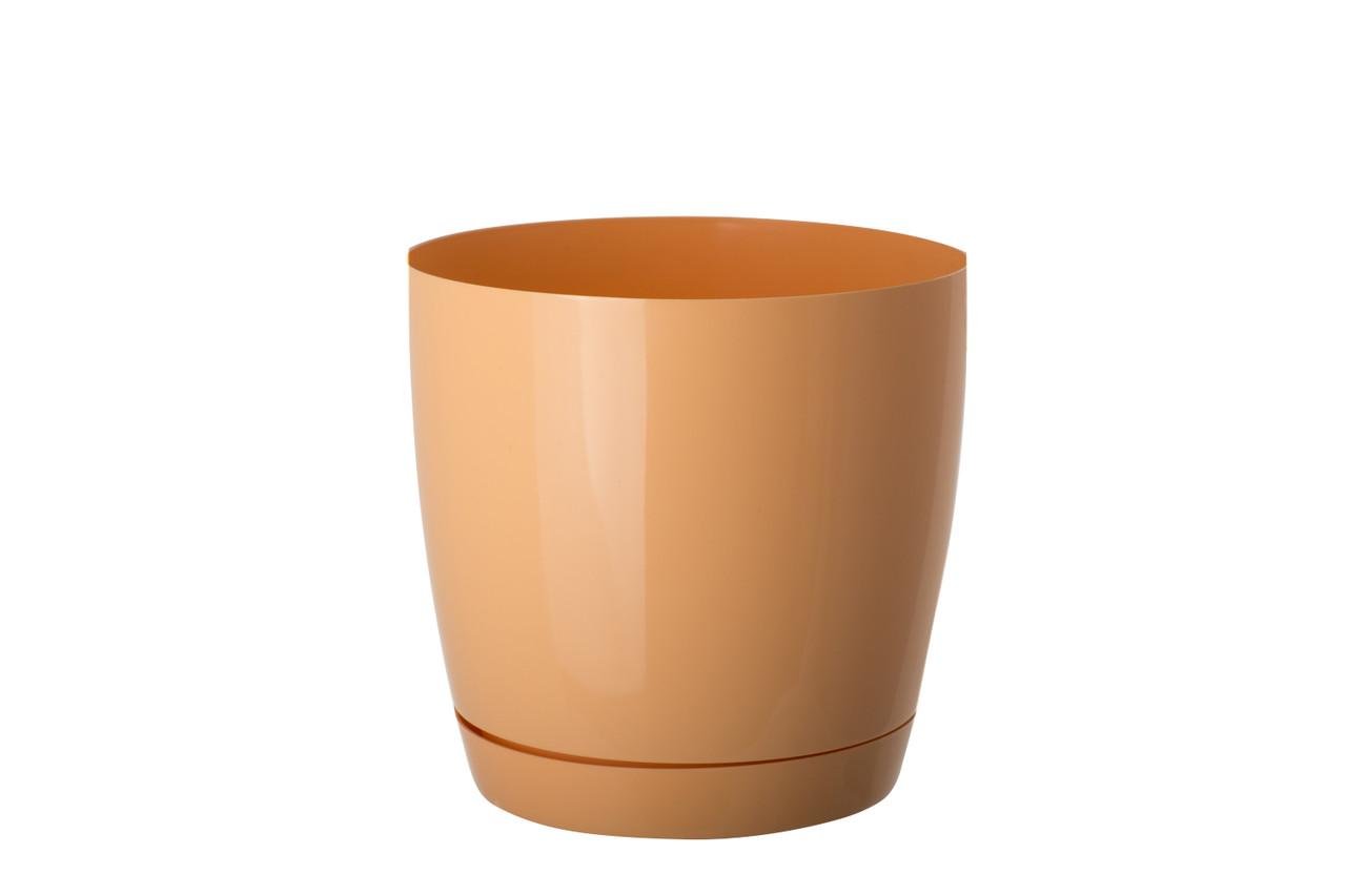 Горщик для квітів з підставкою Form-Plastic Тоскана круглий 4,4 л 19х18 см Персиковий