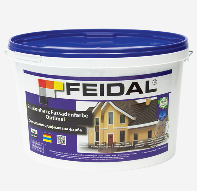Фарба фасадна силоксанмодифікована Feidal Silikonharz Fassadenfarbe Optimal 5 л