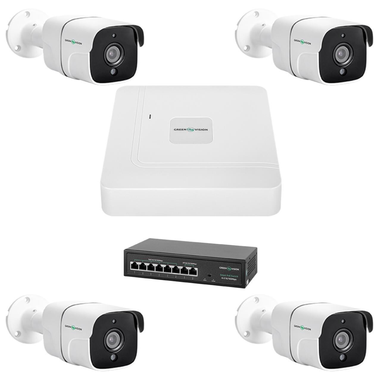 Комплект відеоспостереження GV-IP-K-W75/04 5MP на 4 камери