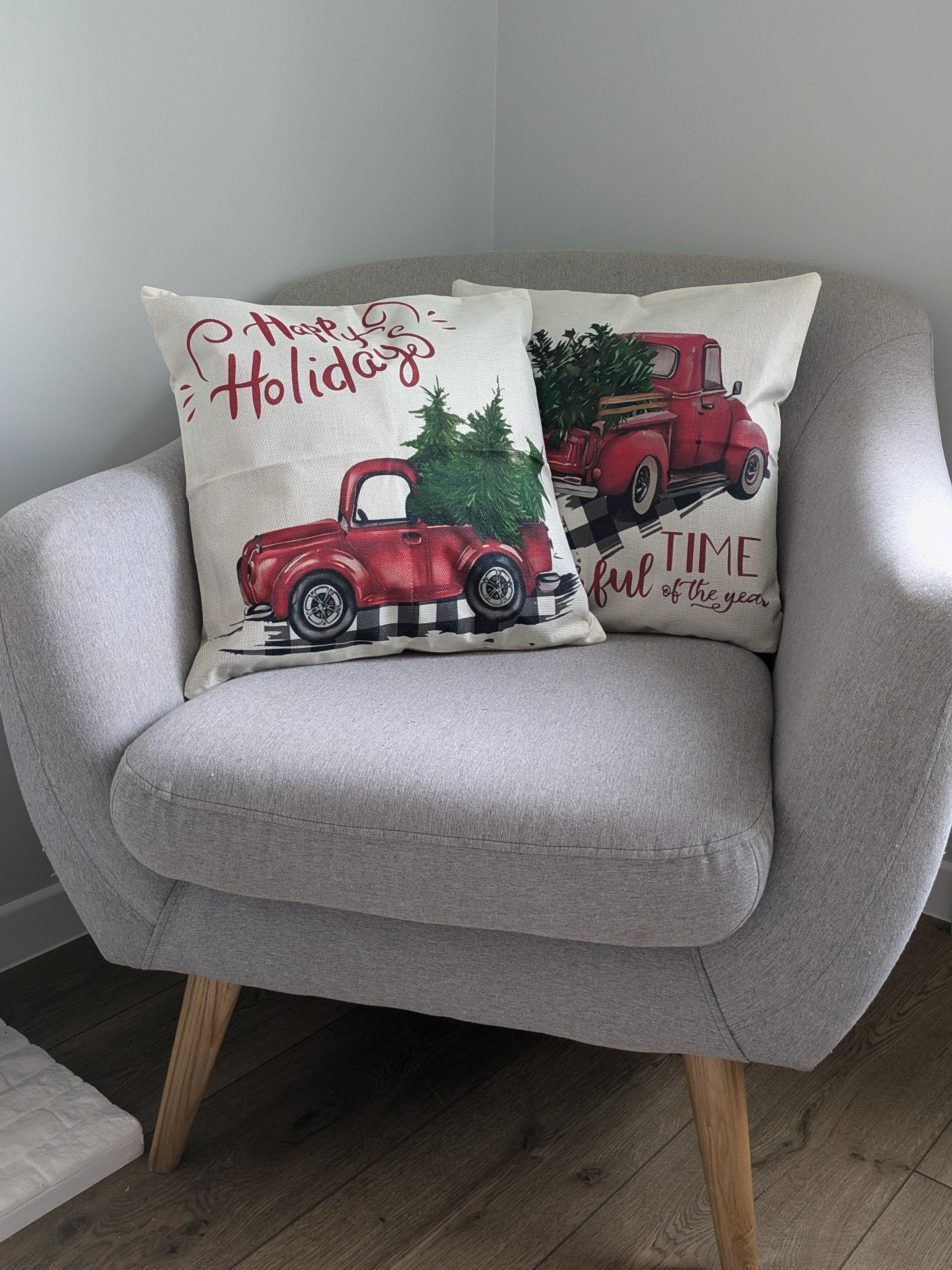 Набір наволочок новорічних Автомобілі 45х45 см (1931) - фото 4 Набір наволочок новорічних Автомобілі 45х45 см (1931) - фото 4