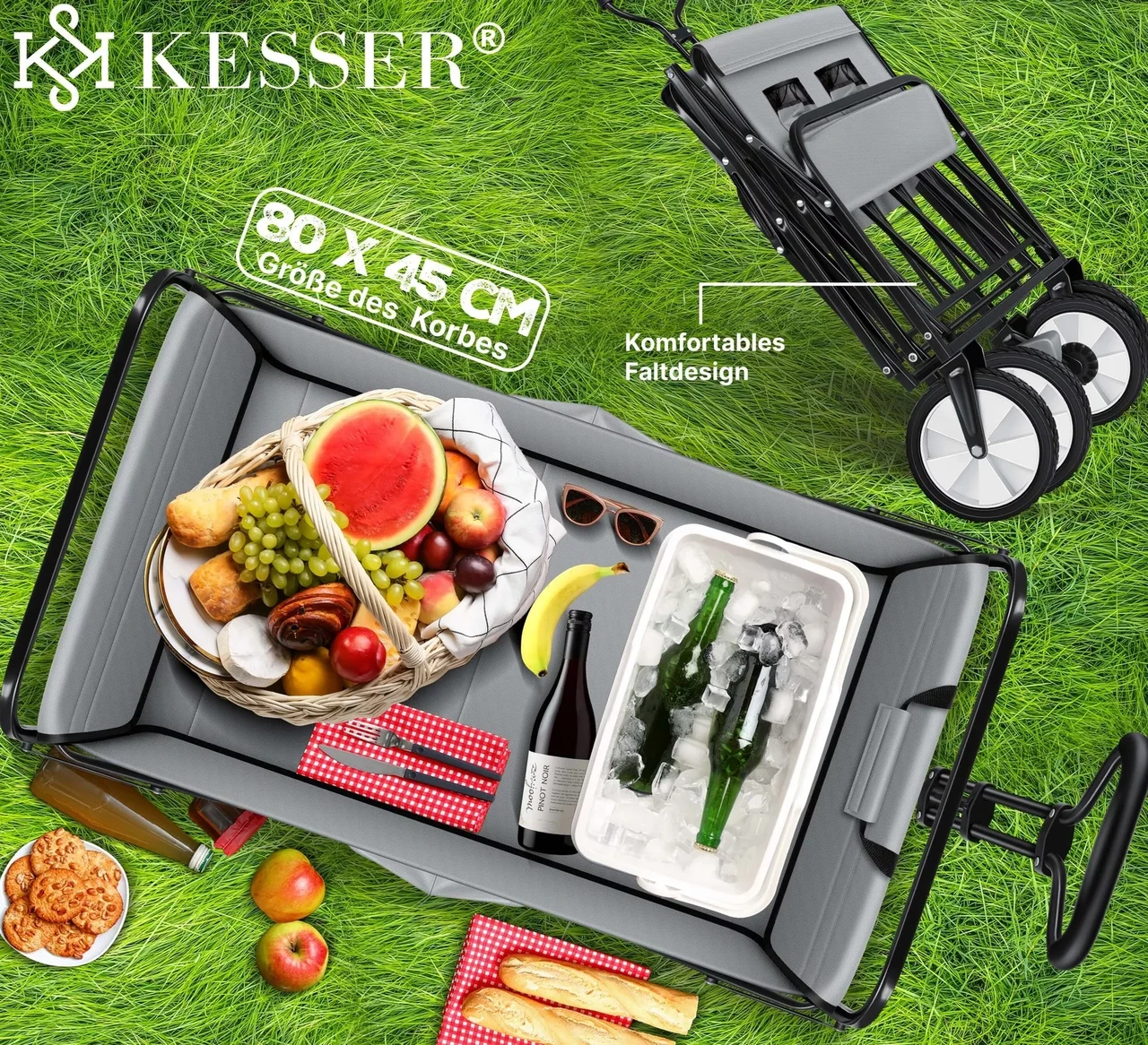 Тачка садово-строительная KESSER Oxford 600D 80 кг 90х52х102 см (4260635555061) - фото 7 Тачка садово-строительная KESSER Oxford 600D 80 кг 90х52х102 см (4260635555061) - фото 7