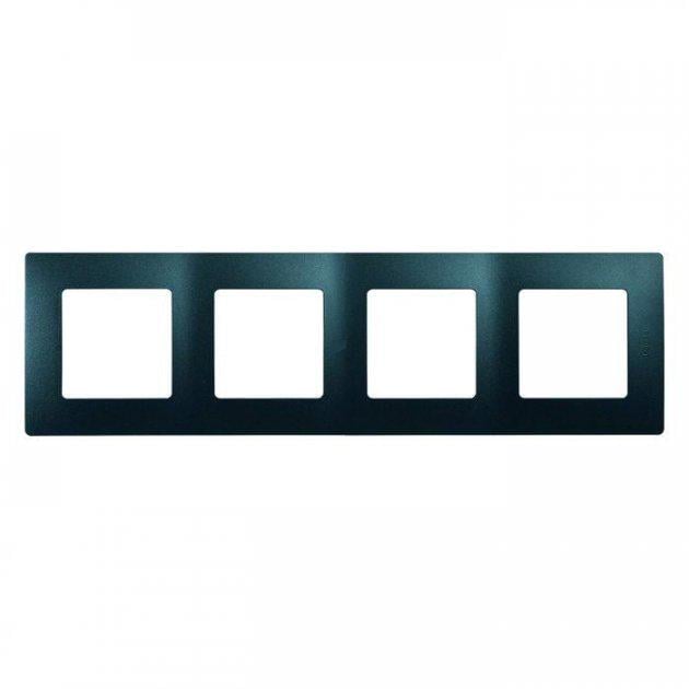 Рамка 4 поста Legrand 672584 Etika пластик Антрацит (11562137)