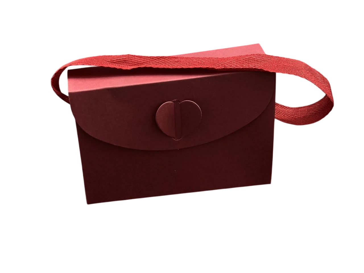 Коробка подарункова з ручкою збірна картонна 15х10х6 см Бордовий (OA-99)