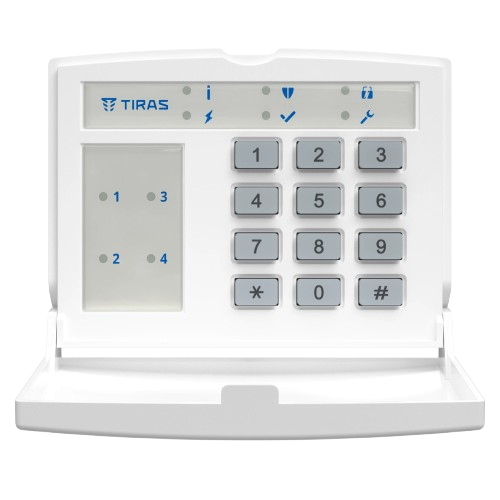 Клавіатура моніторингу станів зон Tiras K-LED4 до 1000 м 4 індикатори зон Білий (033aee0e) - фото 2 Клавіатура моніторингу станів зон Tiras K-LED4 до 1000 м 4 індикатори зон Білий (033aee0e) - фото 2