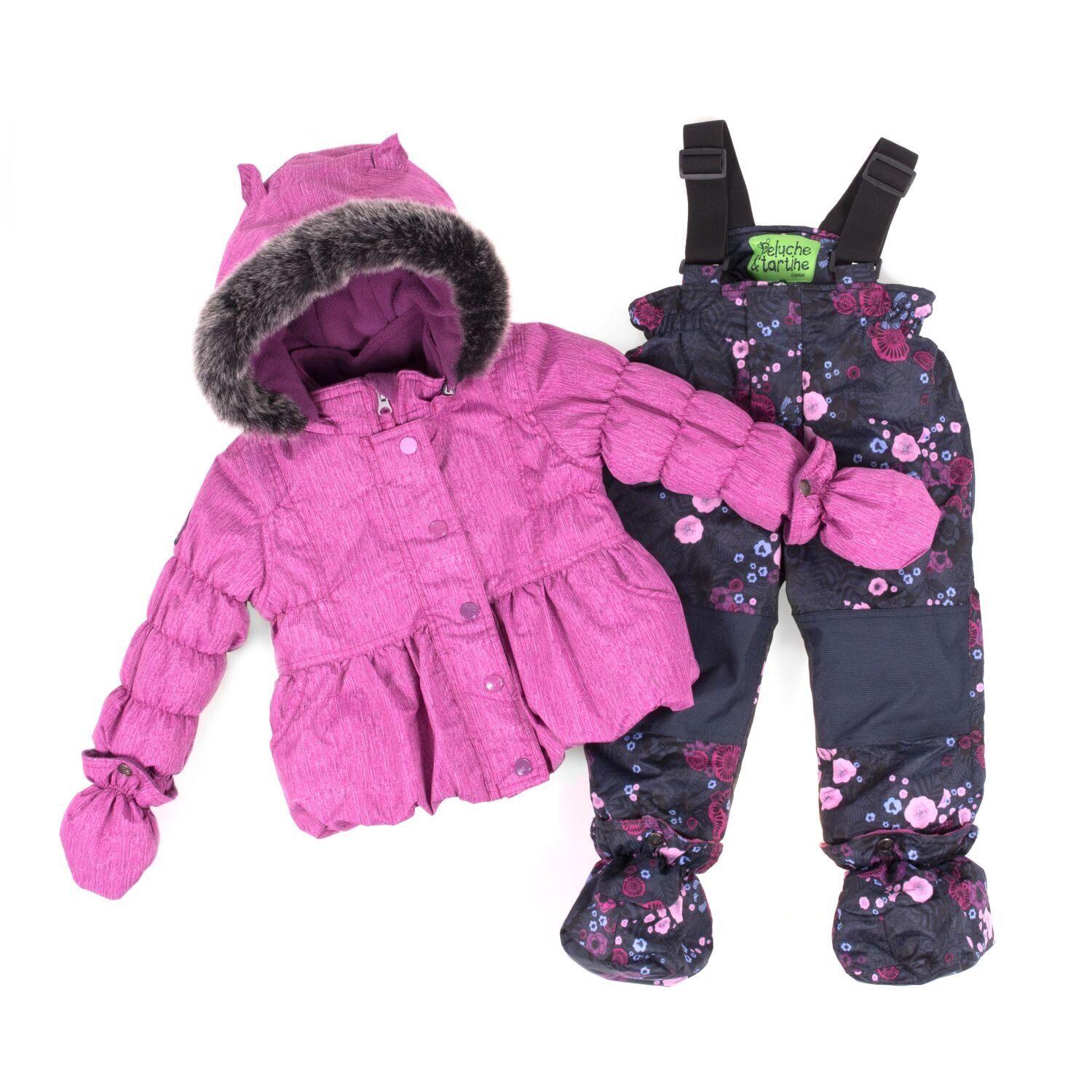 Дитячий зимовий комплект для дівчинки Peluche&Tartine F18M14BF 82-90 см Рожево-ліловий (F18M14BF-Crocusmauve-18m)