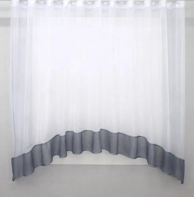 Занавеска арка на кухню 290х170 см Серый/Белый (00к 59-827) Занавеска арка на кухню 290х170 см Серый/Белый (00к 59-827)