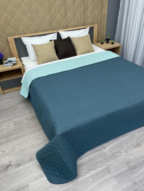 Покрывало двухстороннее Decorator Ultra Sonic Microfiber 140х215 см Синий/Голубой (85-006) - фото 3