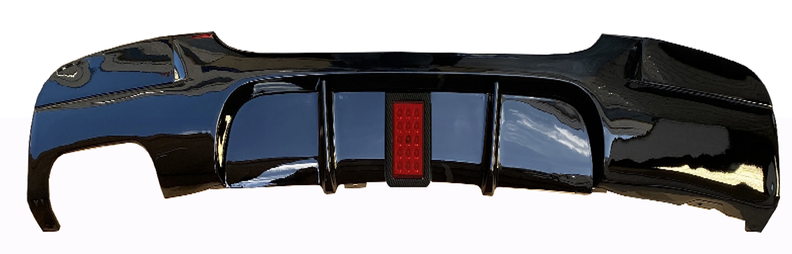 Диффузор заднего бампера под односторонний двойной выхлоп GBT для M-Sport для BMW 3 серия E-90/91/92/93 2005-2011 гг. -пластик Черный (176763)