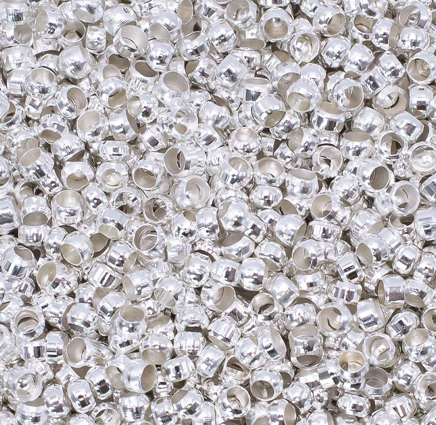 Кримпы стопперы Beads stuff 2,5 мм внутренний 1,4 мм 100 шт. Серебристый (СТ0025к00)