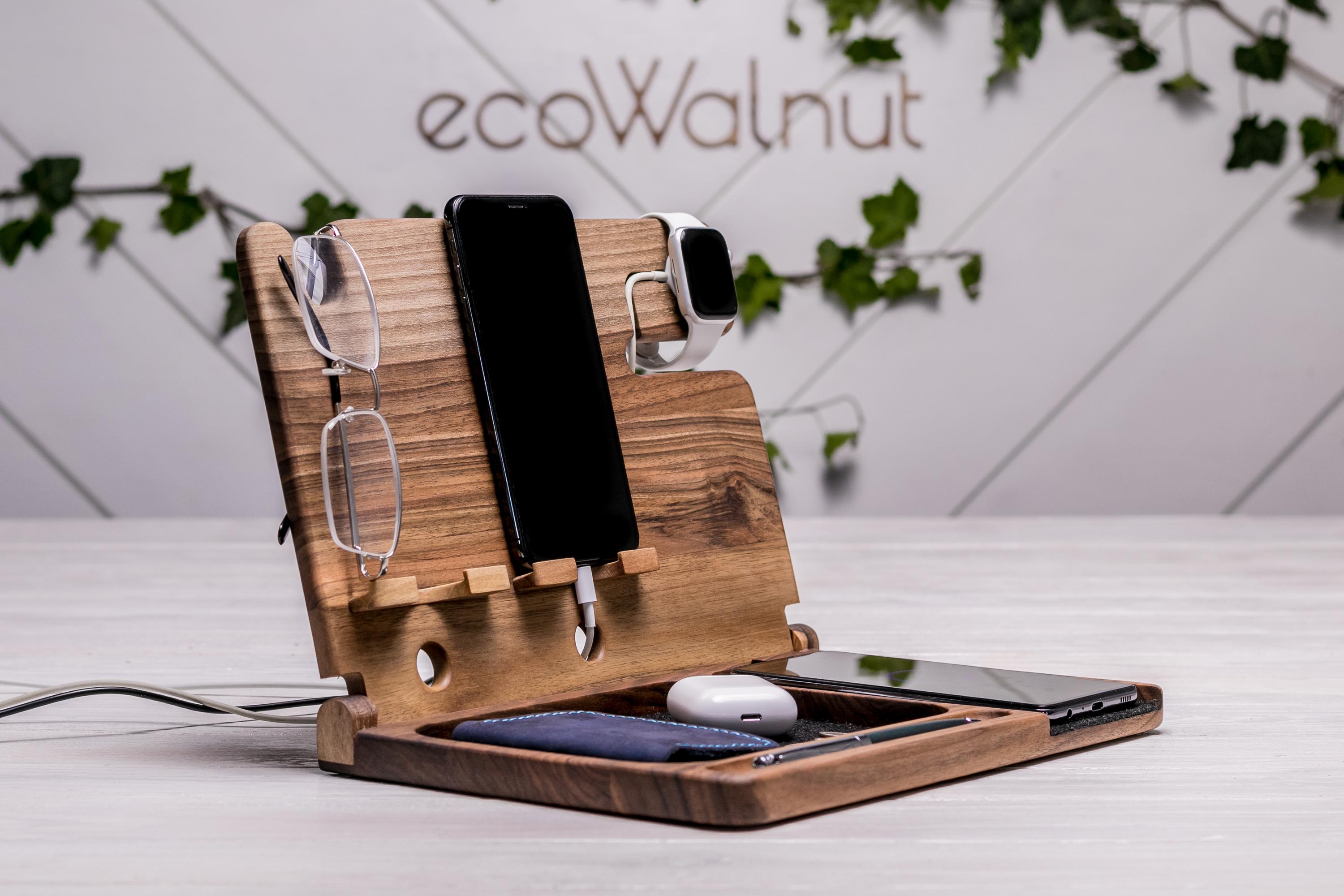 Зарядное устройство беспроводное EcoWalnut для двух iPhone/часов Apple Double dock station iWatch (EW-45.5) - фото 4