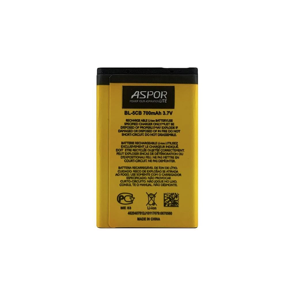 Акумулятор Aspor Lite BL-5CB для Nokia 1616/C1-02/1280/1800/C2-06/3650/6630