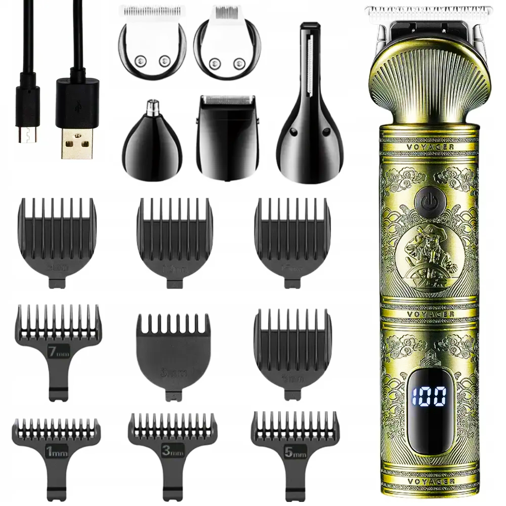 Машинка для стрижки волосся акумуляторна VGR V-106 USB з насадками (25590904)