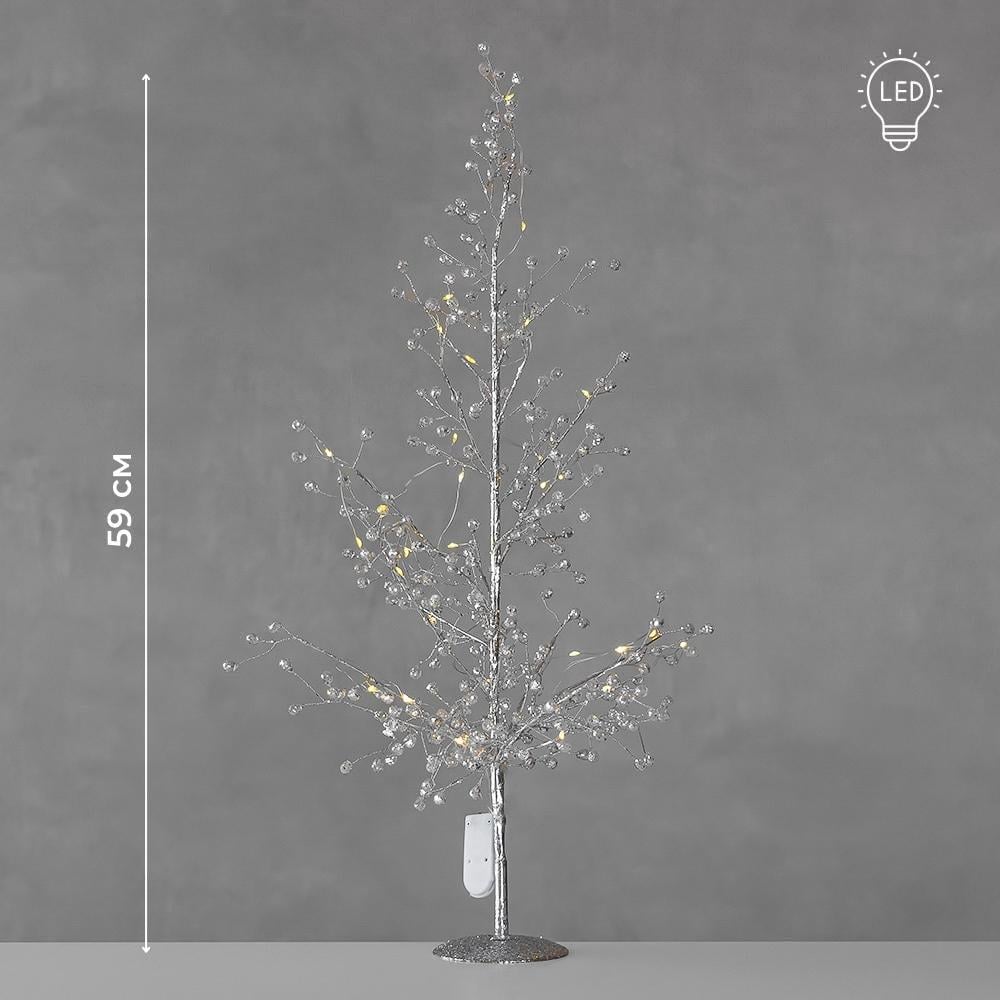 Дерево декоративное с подсветкой Серебренное сияние 59 см - фото 3 Дерево декоративное с подсветкой Серебренное сияние 59 см - фото 3