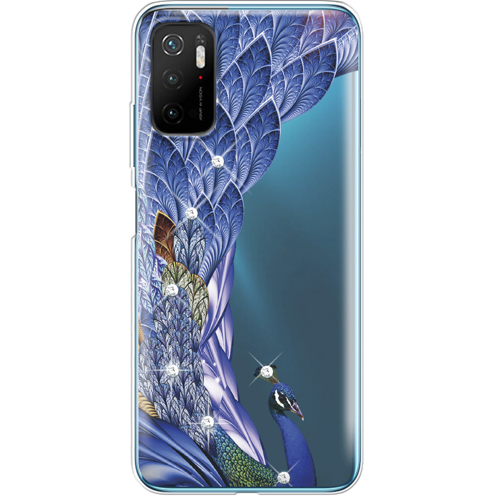 Чохол BoxFace Poco M3 Pro Павич зі стразами Прозорий силікон (42474-rs7-42474)