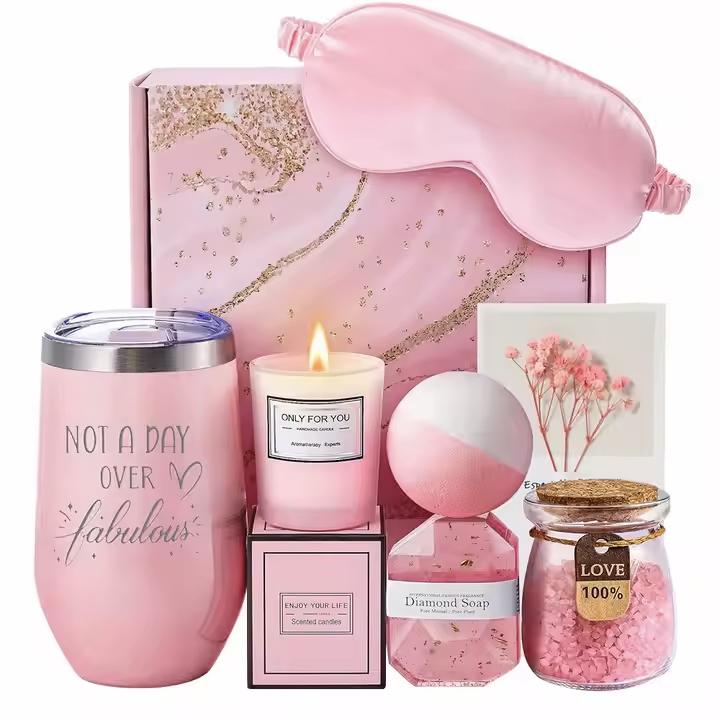Подарунковий Spa Box 0222 23х23х10,5 см із 6 предметів Pink