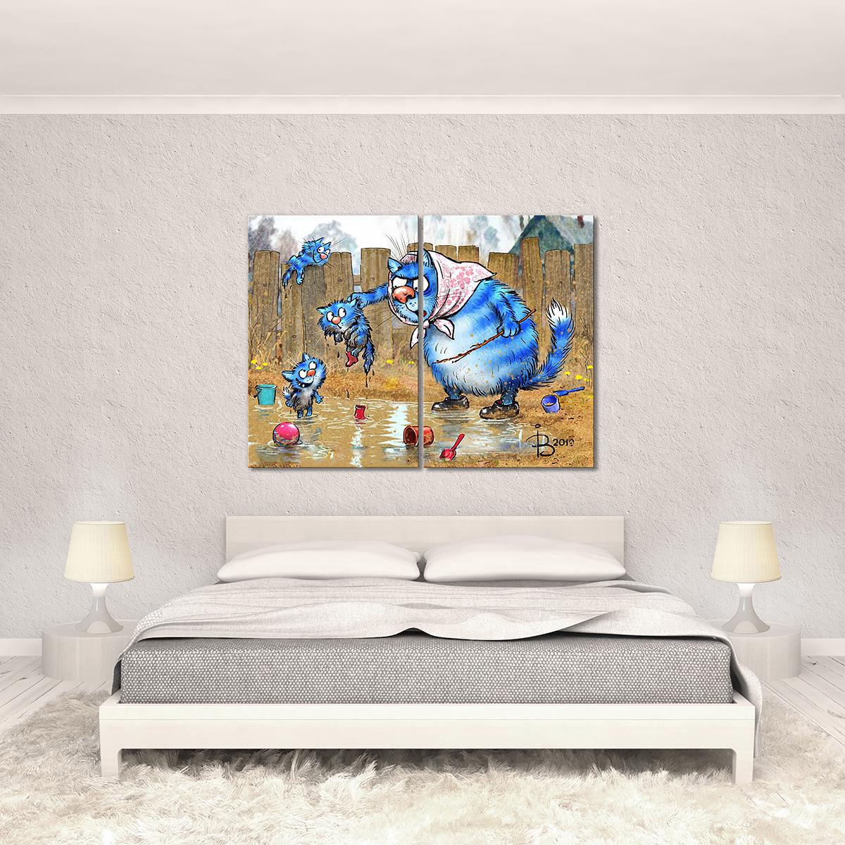 Модульная картина Три чертенка 2 модуля 40х60 см