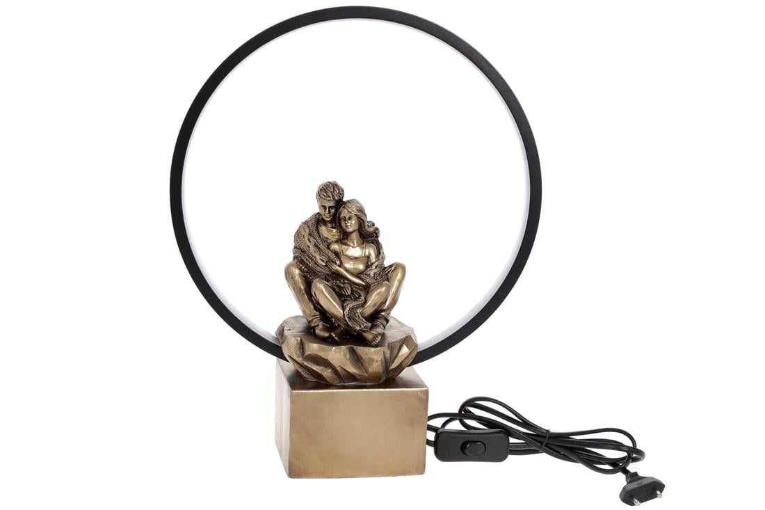 Лампа настольная BonaDi с декоративной статуэткой Счастливы вместе 38 см (K07-187)