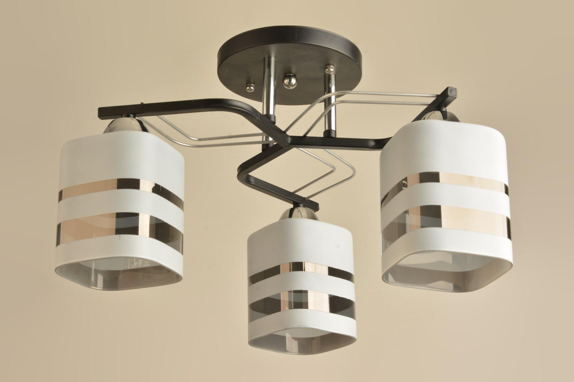 Потолочная люстра Sirius Л 8160/3A BK+CR на 3 плафона